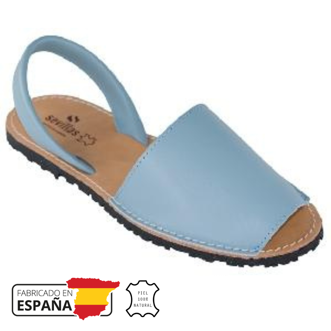 Menorquina mujer lisa celeste