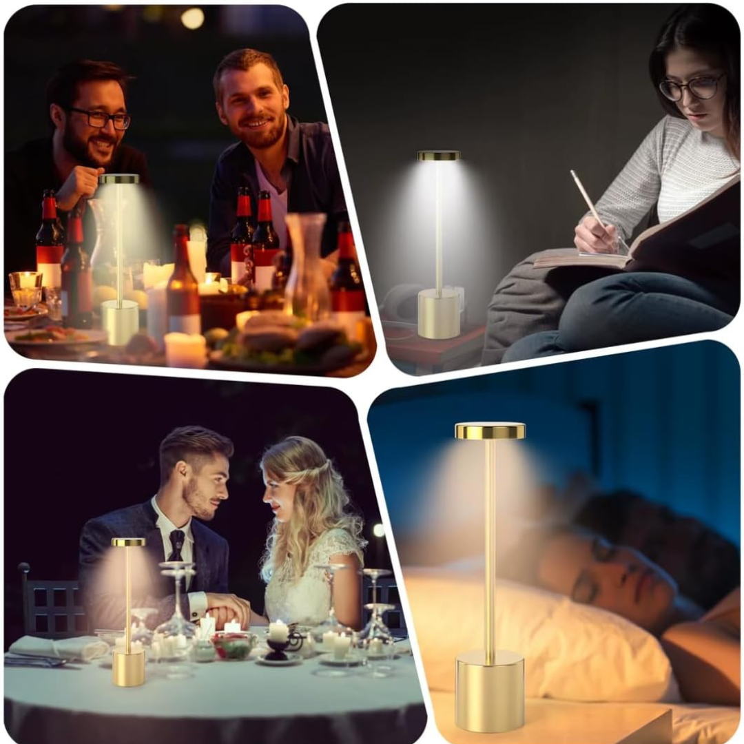 Nakloe - Lamparas de mesita de noche - Lampara sin cables - Lampara tactil mesilla de noche - 3 modos de luz