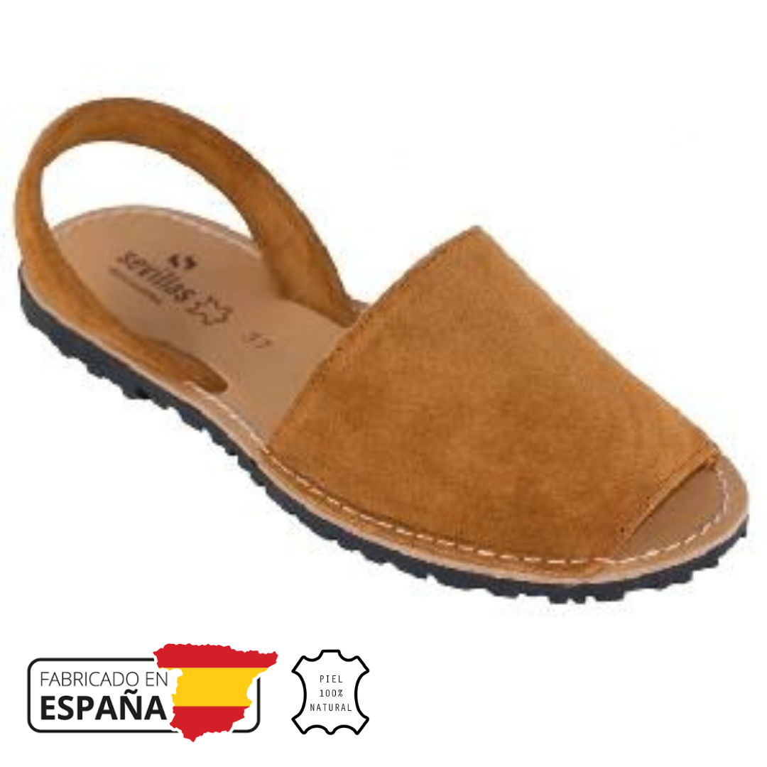 Menorquina mujer serraje marron