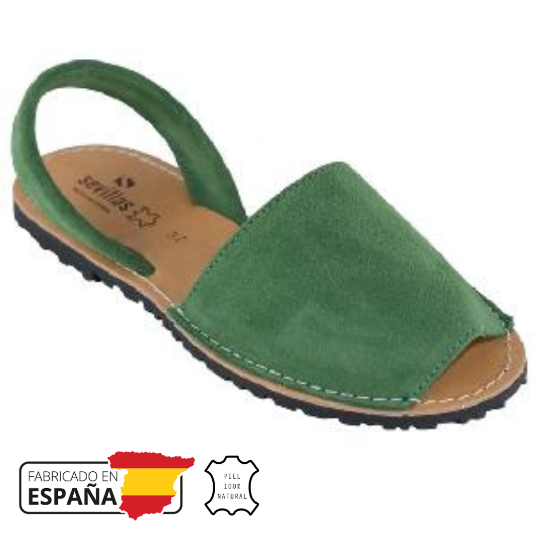 Menorquina mujer serraje verde