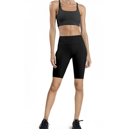 Mallas deporte mujer cortas (Negro)