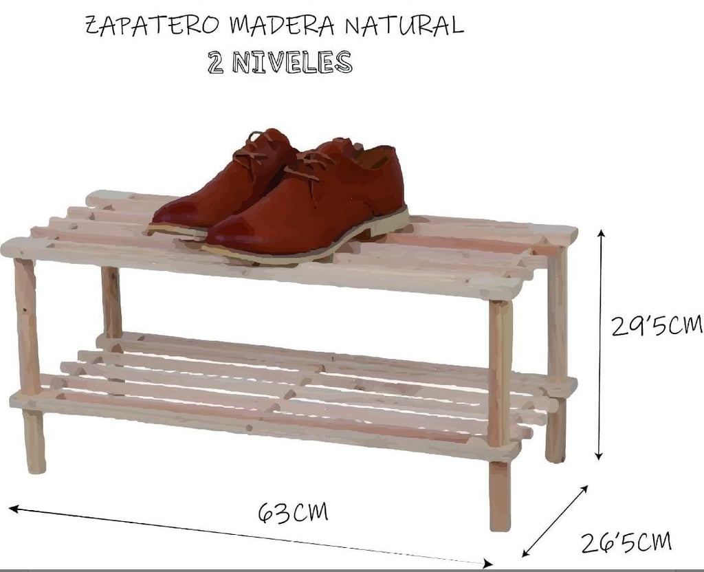 Zapatero - (2 Escalones) - Zapatero Organizador De Zapatos - Zapateros -  Zapatero Mueble - Zapatero Madera - Zapatero De Madera - Organizador Zapatos  - Nakloe con Ofertas en Carrefour