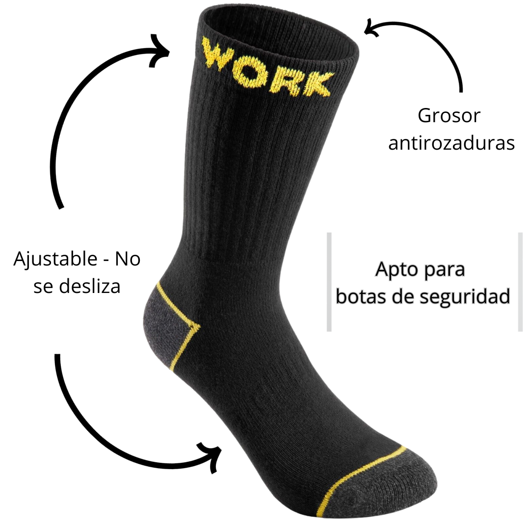 NAKLOE - 10 pares - Calcetines de trabajo hombre - Calcetines termicos hombre - Reforzados Algodon con rizo interior