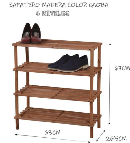 NAKLOE - Zapatero - (2, 3 o 4 escalones) - Zapatero organizador de zapatos - Zapateros - Zapatero mueble - Zapatero madera - Zapatero de madera - Organizador zapatos -