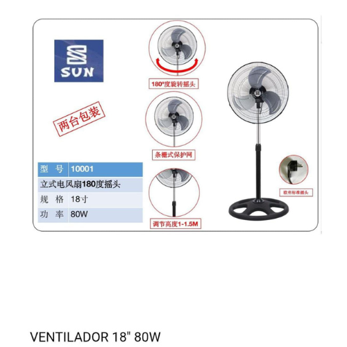 Ventiladores de pie - Ventilador - 45,72cm - 80W - NAKLOE