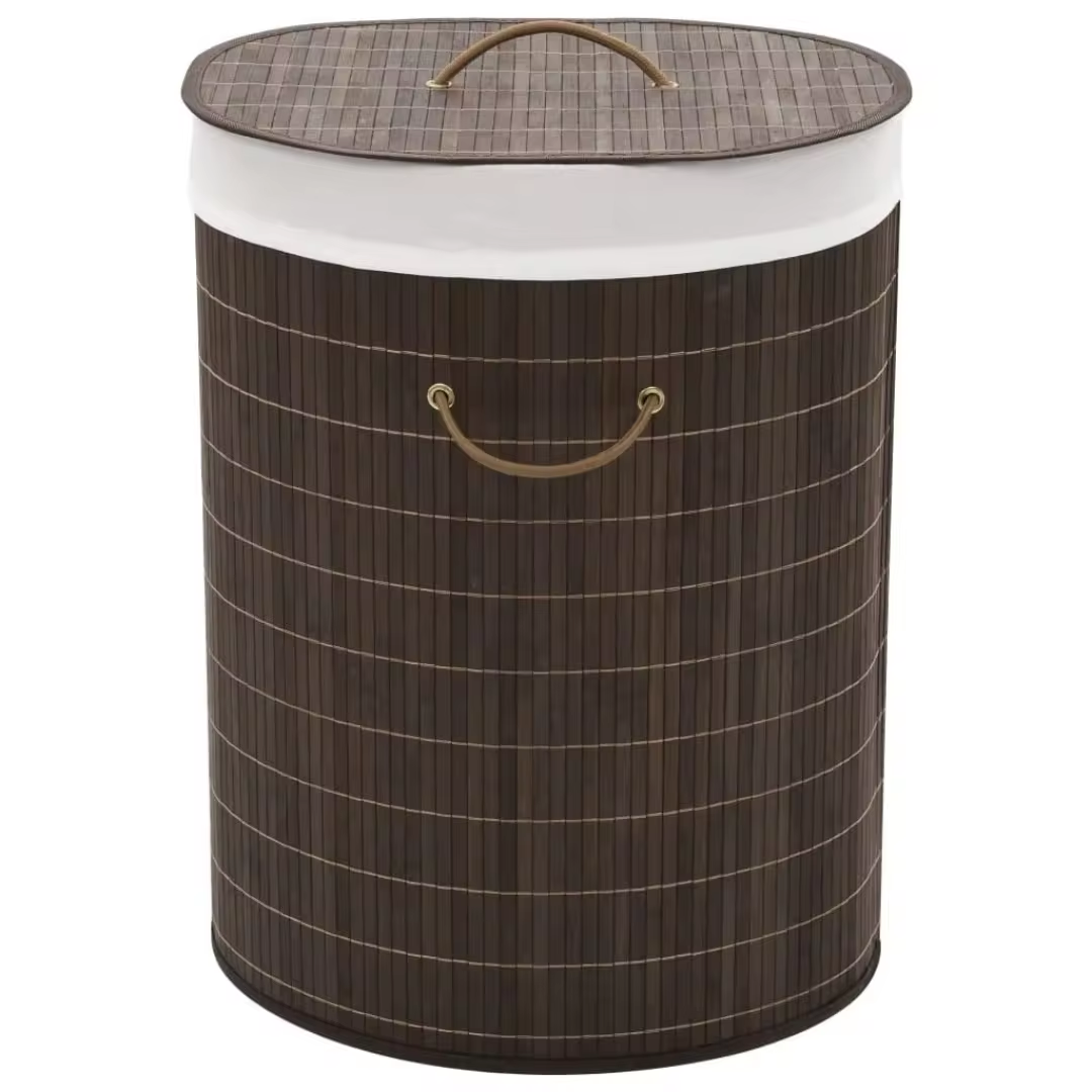 Cesto ropa sucia bambu redondo (Negro)