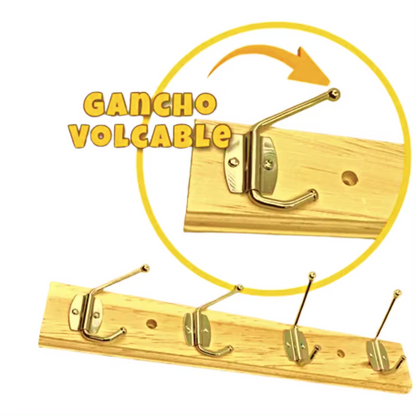 Perchero madera pared
