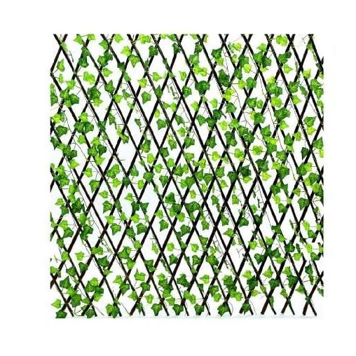 NAKLOE - Enredadera - 70x70 cm regulable - Enredadera con valla retractil - Enredadera artificial - Enredadera regulable - Panel de hojas - Plantas artificiales para decoracion - Plantas artificales - Macetas y jardineras