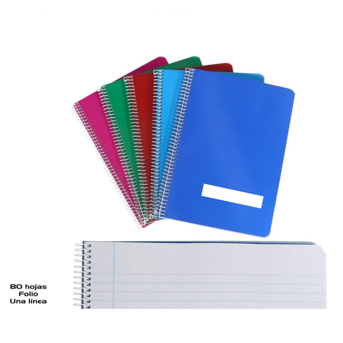NAKLOE - Libretas A4 - Cuadernos A4 - Libreta de 1 linea - 80 hojas - Bloc de notas y cuadernos - Libreta - Cuaderno - Papelería - Color a elegir