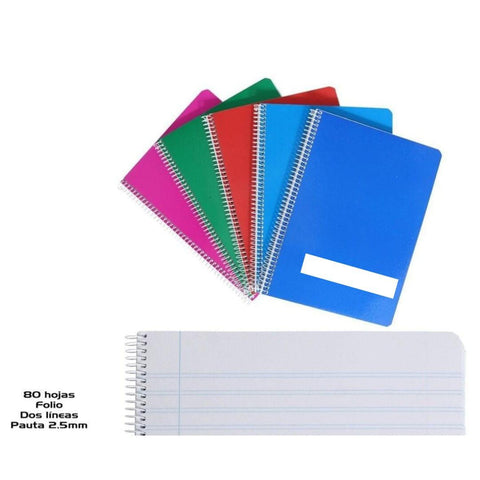 NAKLOE - Libretas A5 - Cuadernos A5 - Libreta de 2 rayas - 80 hojas - Bloc de notas y cuadernos - Libreta - Cuaderno - Papelería - Color a elegir