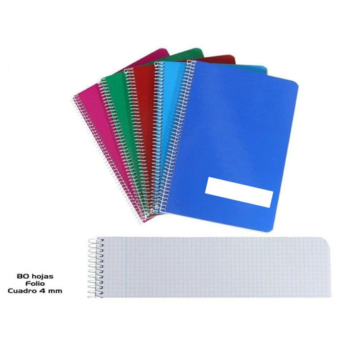 NAKLOE - Libretas A4 - Cuadernos A4 - Libreta de cuadros 4mm - 80 hojas - Bloc de notas y cuadernos - Libreta - Cuaderno - Papelería - Color a elegir