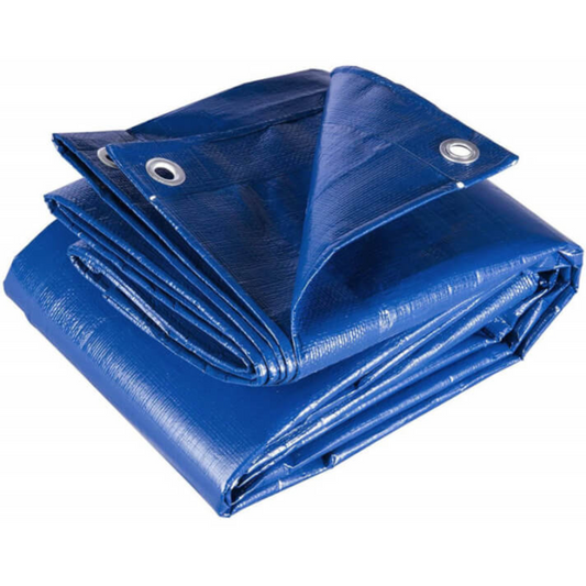 NAKLOE - Lona impermeable - Lona cubretodo - Lona de proteccion universal - Cubre todo - Lona toldo impermeable - Toldo lluvia - Cubre moto - Cubre coche - Cubre barbacoas - Lona coche - Lona barbacoas - Color azull con ojales reforzados.