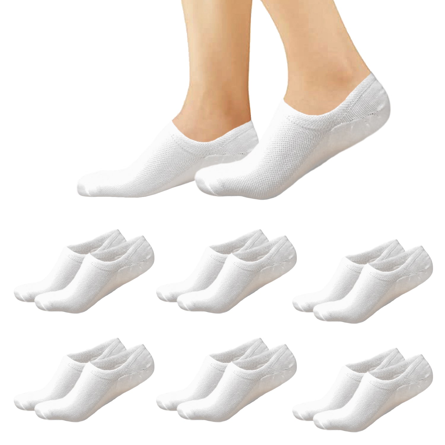 Calcetines invisibles hombre - Pinkies hombre - Calcetines cortos hombre - Calcetines blancos hombre - Calcetines tobilleros hombre (Talla 40/46)