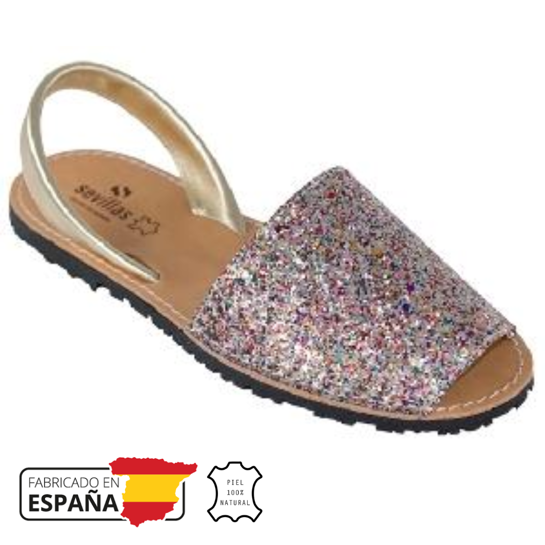 Menorquina mujer brillo multicolor