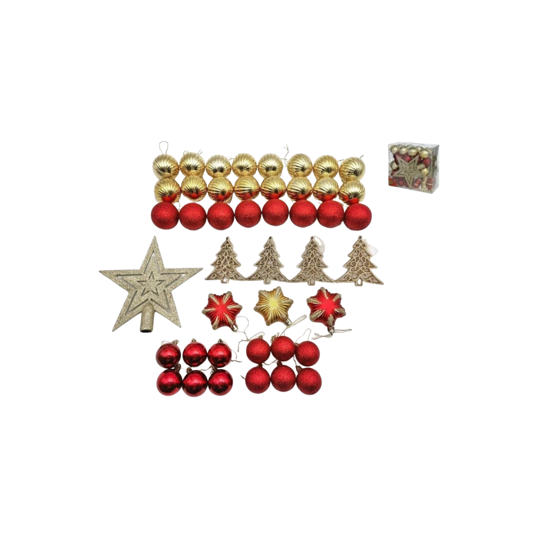 NAKLOE - Adornos navideños - (Pack 44) - Adornos para navidad - Diferentes adornos navideños - Adornos para hogar navidad