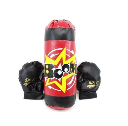 NAKLOE - Saco boxeo - (38x13cm) - Saco boxeo para niños - Kit boxeo niños - Saco de boxeo y guantes para niños