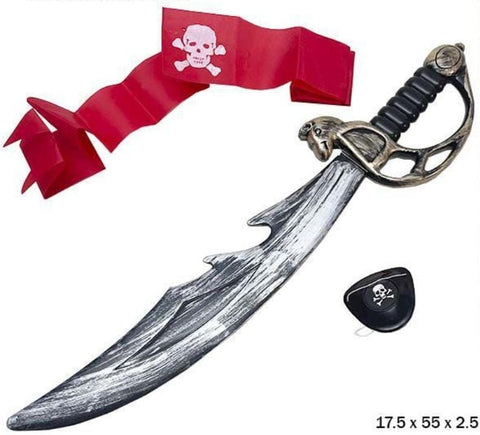 NAKLOE - Set disfraz pirata - Set para disfraz pirata - Espada bandana y parche pirata - Disfraces