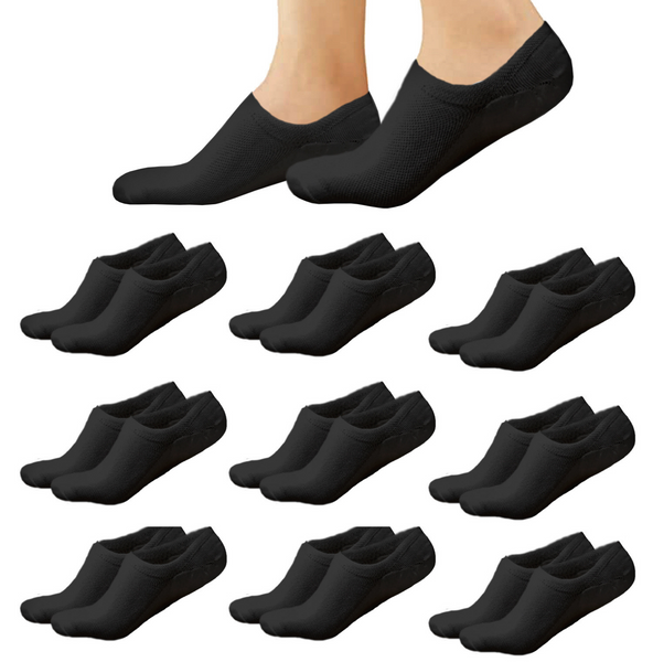 Calcetines invisibles mujer - Pinkies mujer - Calcetines cortos mujer - Calcetines negros mujer - Calcetines tobilleros mujer (Talla 35/40)