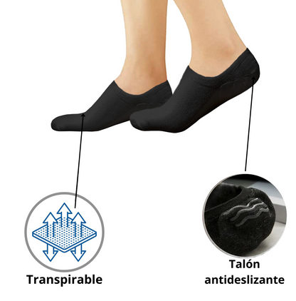 Calcetines invisibles hombre - Pinkies hombre - Calcetines cortos hombre - Calcetines negros hombre - Calcetines tobilleros hombre (Talla 40/46)