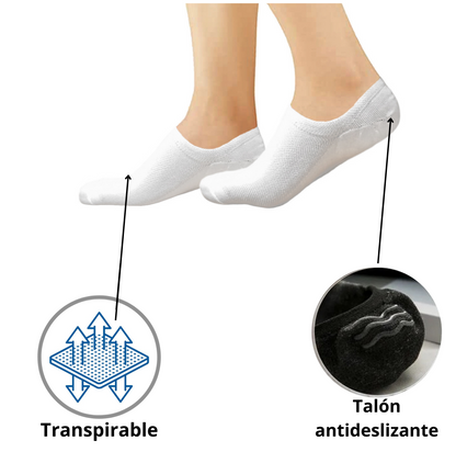Calcetines invisibles hombre - Pinkies hombre - Calcetines cortos hombre - Calcetines blancos hombre - Calcetines tobilleros hombre (Talla 40/46)
