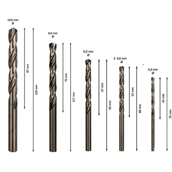 Brocas para madera - Brocas para metal - (5 brocas) - Brocas taladro - Brocas y puntas