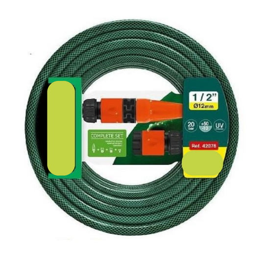 NAKLOE - Kit manguera - 10m -15m -20m - Set manguera de riego - Manguera jardin - Manguera de riego - (Ancho tubo 12 mm - 1/2")