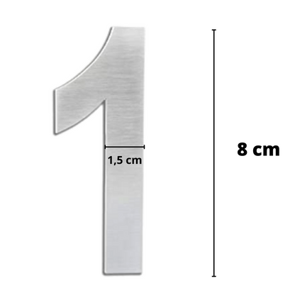 Numeros casa - Numero portal - Altura 8 cm - Numero y letras casa - Numero de casa - Numeros casa exterior - Numeros adhesivos - Letras adhesivas - Numeros casa exterior acero inoxidable - Numeros casa exterior adhesivos
