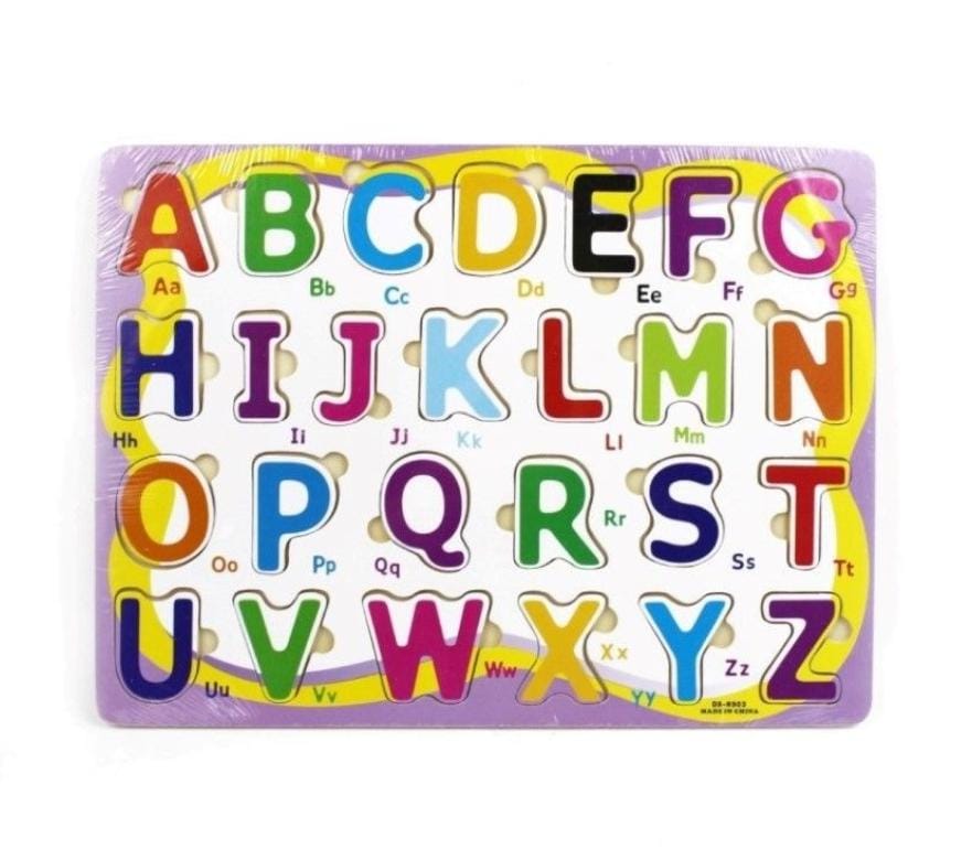 NAKLOE - Puzzle madera abecedario - (30x24 cm) - Puzzle madera abecedario niños - Puzzle didáctico abecedario - Puzzle didáctico para niños - Puzzle para aprender - Puzzles para niños