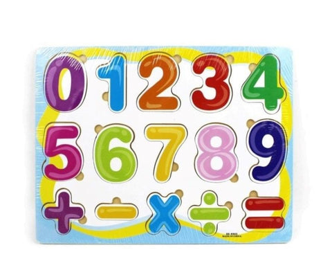 NAKLOE - Puzzle madera números- (30x24 cm) - Puzzle madera números niños - Puzzle didáctico números - Puzzle didáctico para niños - Puzzle para aprender - Puzzles para niños